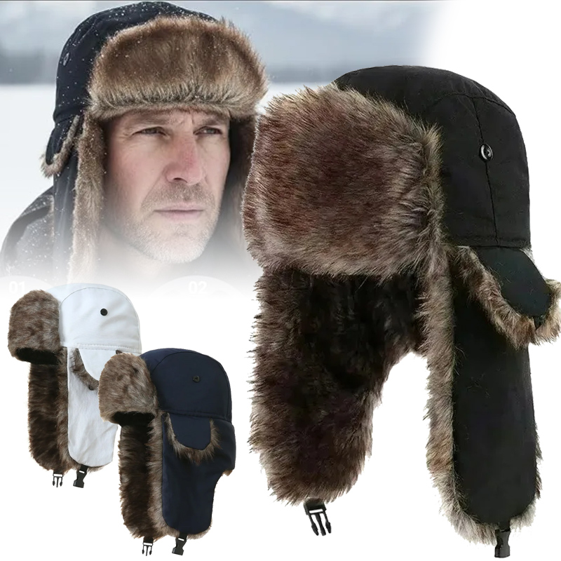Trapper Hat Ear Flap - Unisexowa zimowa czapka typu trapper, wodoodporna