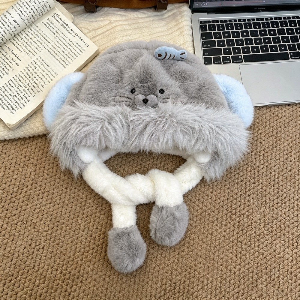 Trapper Hat Ear Flap - Czapka zimowa z uszami, wykonana z